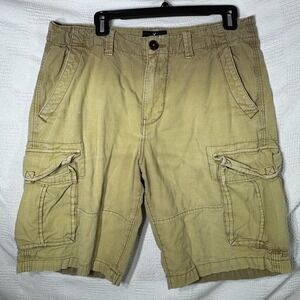 American‎ Eagle Longboard Cargo Shorts Mens 32 Tan Y2K Grunge Preppy